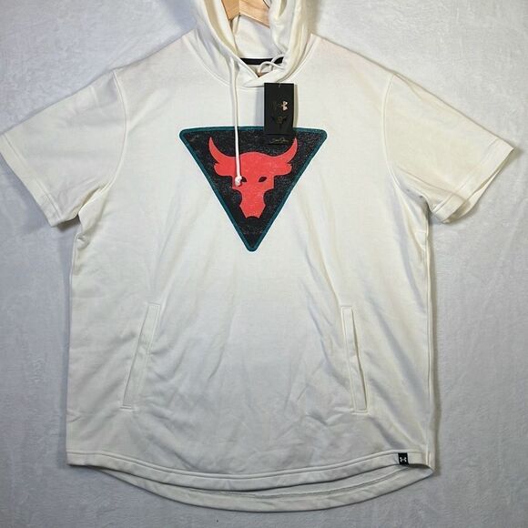 Under Armour Men's Project Rock Terry Short‎ Sleeve Hoodie 1378019- NWT- Men XL - Picture 1 of 7